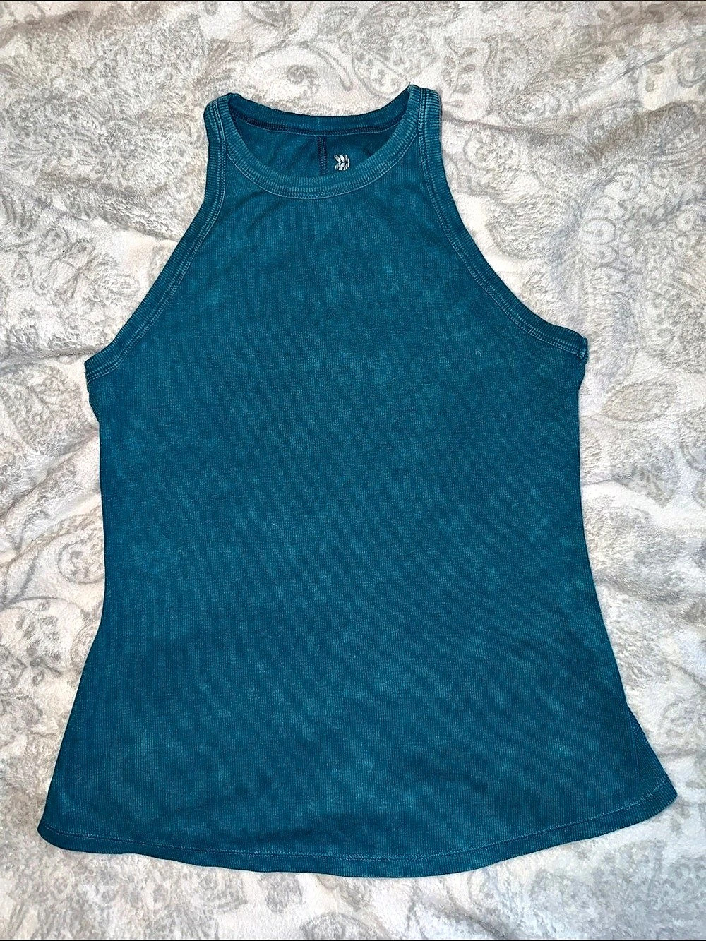 Super Flex High Neck Racerback Tank Top Blue